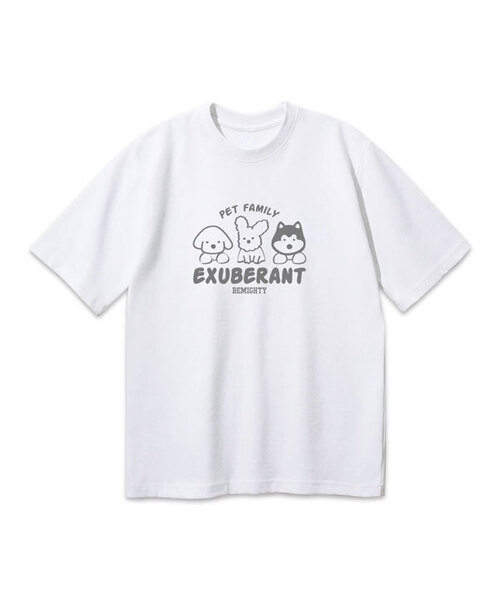 BEMIGHTY(ビーマイティー)の「ペットファミリーオーバーサイズ半袖Tシャツ(Tシャツ/カットソー・メンズ・ブラック/グレー/ホワイト/ネイビー・LARGE/X-LARGE/XX-LARGE)」の2枚目の写真