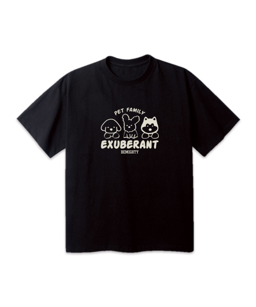 BEMIGHTY(ビーマイティー)の「ペットファミリーオーバーサイズ半袖Tシャツ(Tシャツ/カットソー・メンズ・ブラック/グレー/ホワイト/ネイビー・LARGE/X-LARGE/XX-LARGE)」の5枚目の写真