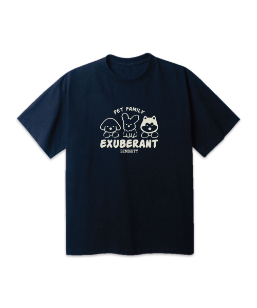 BEMIGHTY(ビーマイティー)の「ペットファミリーオーバーサイズ半袖Tシャツ(Tシャツ/カットソー・メンズ・ブラック/グレー/ホワイト/ネイビー・LARGE/X-LARGE/XX-LARGE)」の6枚目の写真