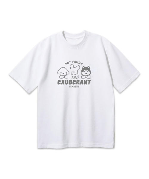 BEMIGHTY(ビーマイティー)の「ペットファミリーオーバーサイズ半袖Tシャツ(Tシャツ/カットソー・メンズ・ブラック/グレー/ホワイト/ネイビー・LARGE/X-LARGE/XX-LARGE)」の8枚目の写真