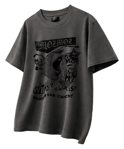 MOZMOZ(モズモズ)の「スクリーンピグメントオーバーサイズ半袖Tシャツチャコール(Tシャツ/カットソー・レディース・その他・M/XL/XXL)」の2枚目の写真