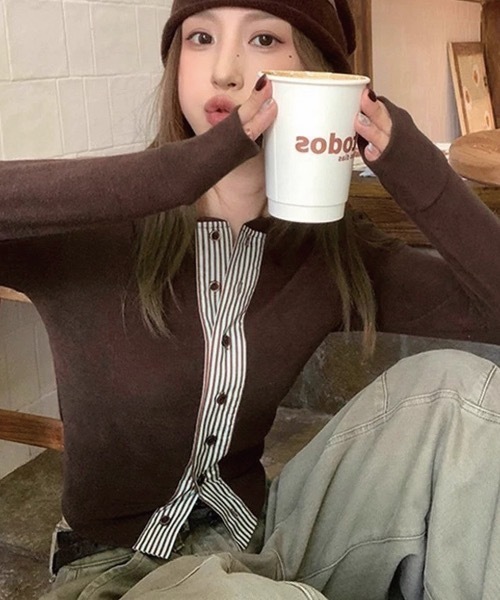 Alvia(アルビア)の「ドッキングトップス(その他トップス・レディース・ブラウン/ブラック・M)」の5枚目の写真