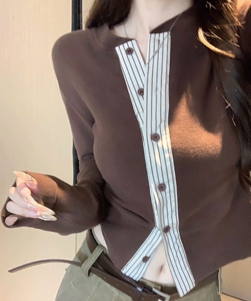 Alvia(アルビア)の「ドッキングトップス(その他トップス・レディース・ブラウン/ブラック・M)」の7枚目の写真