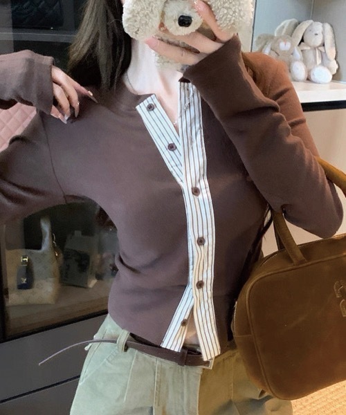 Alvia(アルビア)の「ドッキングトップス(その他トップス・レディース・ブラウン/ブラック・M)」の9枚目の写真