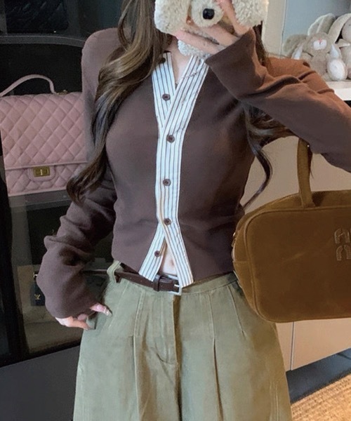 Alvia(アルビア)の「ドッキングトップス(その他トップス・レディース・ブラウン/ブラック・M)」の10枚目の写真