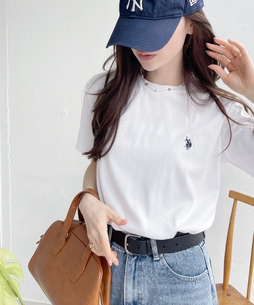 U.S. POLO ASSN.(ユーエスポロアッスン)の「【Ada.別注 U.S. POLO ASSN.】 ベーシック スムース 半袖 Tシャツ ◎(Tシャツ/カットソー・レディース・ライトブルー/ブラック/ホワイト・L/M/S)」の19枚目の写真