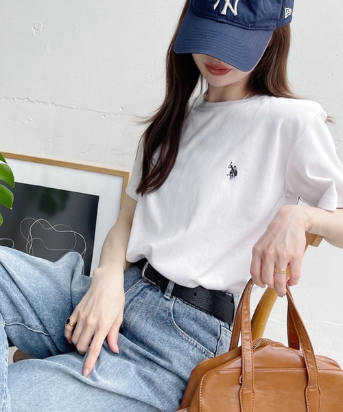 U.S. POLO ASSN.(ユーエスポロアッスン)の「【Ada.別注 U.S. POLO ASSN.】 ベーシック スムース 半袖 Tシャツ ◎(Tシャツ/カットソー・レディース・ライトブルー/ブラック/ホワイト・L/M/S)」の20枚目の写真