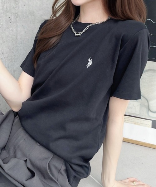U.S. POLO ASSN.(ユーエスポロアッスン)の「【Ada.別注 U.S. POLO ASSN.】 ベーシック スムース 半袖 Tシャツ ◎(Tシャツ/カットソー・レディース・ライトブルー/ブラック/ホワイト・L/M/S)」の8枚目の写真
