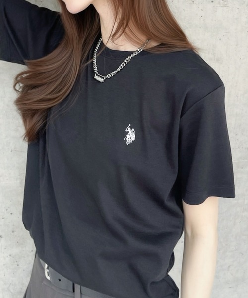 U.S. POLO ASSN.(ユーエスポロアッスン)の「【Ada.別注 U.S. POLO ASSN.】 ベーシック スムース 半袖 Tシャツ ◎(Tシャツ/カットソー・レディース・ライトブルー/ブラック/ホワイト・L/M/S)」の9枚目の写真