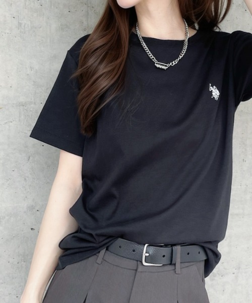U.S. POLO ASSN.(ユーエスポロアッスン)の「【Ada.別注 U.S. POLO ASSN.】 ベーシック スムース 半袖 Tシャツ ◎(Tシャツ/カットソー・レディース・ライトブルー/ブラック/ホワイト・L/M/S)」の10枚目の写真