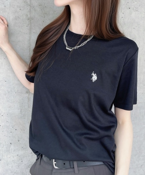 U.S. POLO ASSN.(ユーエスポロアッスン)の「【Ada.別注 U.S. POLO ASSN.】 ベーシック スムース 半袖 Tシャツ ◎(Tシャツ/カットソー・レディース・ライトブルー/ブラック/ホワイト・L/M/S)」の11枚目の写真