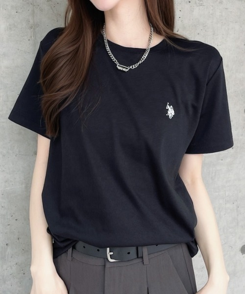 U.S. POLO ASSN.(ユーエスポロアッスン)の「【Ada.別注 U.S. POLO ASSN.】 ベーシック スムース 半袖 Tシャツ ◎(Tシャツ/カットソー・レディース・ライトブルー/ブラック/ホワイト・L/M/S)」の12枚目の写真