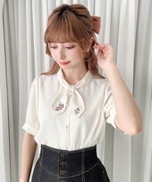 F i.n.t | 小花刺繍クロスタイブラウス(シャツ/ブラウス)