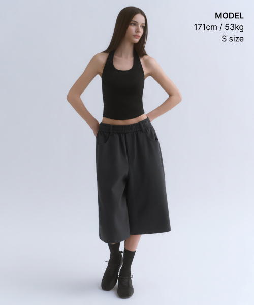 MUSINSA STANDARD WOMAN（ムシンサスタンダードウーマン）の「ウィメンズスリムホルタートップ[ブラック]（Tシャツ/カットソー・レディース・その他・SMALL/MEDIUM/LARGE/X-SMALL）」の3枚目の写真