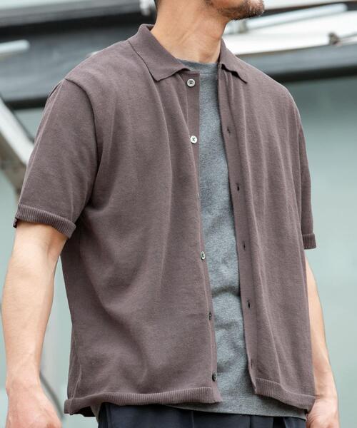 URBAN RESEARCH ROSSO MEN（アーバンリサーチロッソメン）の「『UR TECH』AIRDRY半袖ポロカーディガン（カーディガン/ボレロ・メンズ・カーキ/チャコールグレー/ライトグレー/ネイビー・MEDIUM/LARGE/X-LARGE）」の9枚目の写真