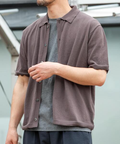 URBAN RESEARCH ROSSO MEN（アーバンリサーチロッソメン）の「『UR TECH』AIRDRY半袖ポロカーディガン（カーディガン/ボレロ・メンズ・カーキ/チャコールグレー/ライトグレー/ネイビー・MEDIUM/LARGE/X-LARGE）」の10枚目の写真