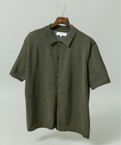 URBAN RESEARCH ROSSO MEN（アーバンリサーチロッソメン）の「『UR TECH』AIRDRY半袖ポロカーディガン（カーディガン/ボレロ・メンズ・カーキ/チャコールグレー/ライトグレー/ネイビー・MEDIUM/LARGE/X-LARGE）」の4枚目の写真