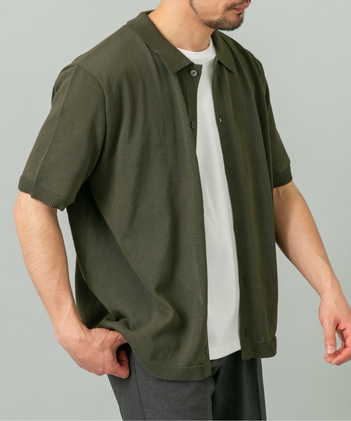 URBAN RESEARCH ROSSO MEN（アーバンリサーチロッソメン）の「『UR TECH』AIRDRY半袖ポロカーディガン（カーディガン/ボレロ・メンズ・カーキ/チャコールグレー/ライトグレー/ネイビー・MEDIUM/LARGE/X-LARGE）」の15枚目の写真