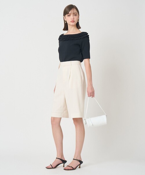 ANAYI（アナイ）の「ライトスラブハーフパンツ（その他パンツ・レディース・ネイビー/ブラウン/ホワイト・38/36）」の4枚目の写真