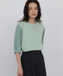 human woman（ヒューマンウーマン）の「◆【ウォッシャブル】布帛コンビカットソー（Tシャツ/カットソー）」
