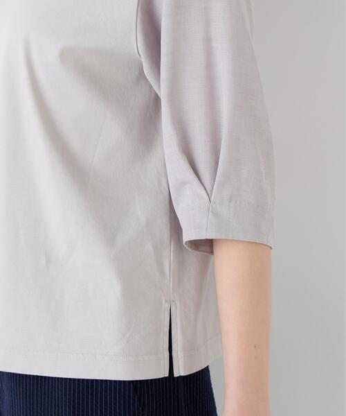 human woman(ヒューマンウーマン)の「◆【ウォッシャブル】布帛コンビカットソー(Tシャツ/カットソー・レディース・ライトグリーン/ネイビー/グレー・MEDIUM)」の21枚目の写真