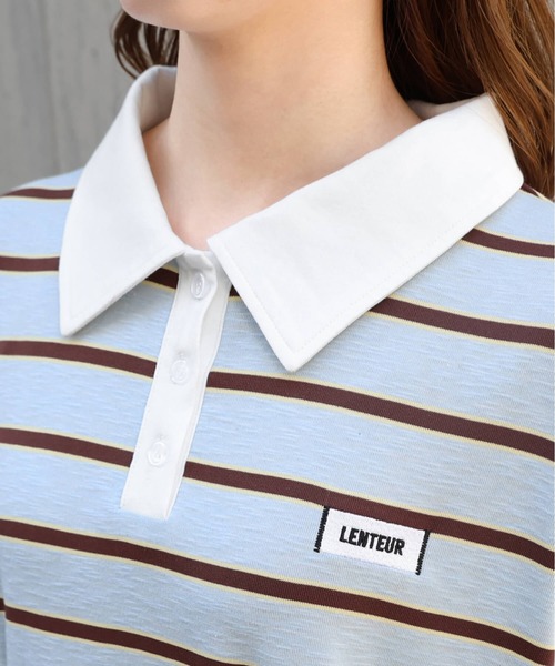 tiptop(ティップトップ)の「ボーダーラガーシャツ(Tシャツ/カットソー・レディース・サックスブルー/チャコールグレー・FREE)」の15枚目の写真