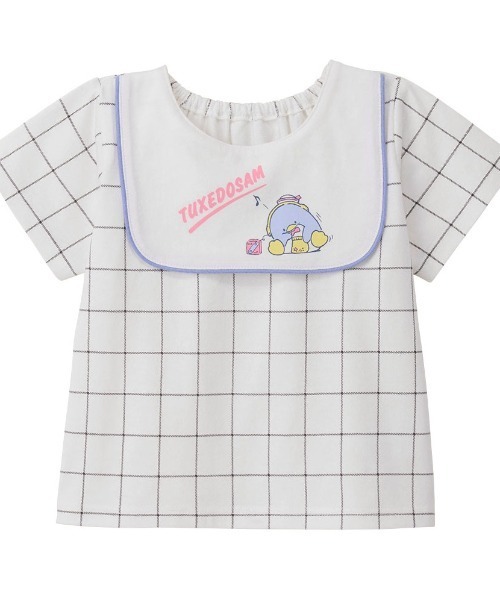 sanrio(サンリオ)の「前ヨーク風襟付きプリント半袖Tシャツ(サンリオキャラクターズ)(Tシャツ/カットソー・キッズ・ホワイト系その他5/グリーン系その他5・80/90/100/110/120)」の2枚目の写真