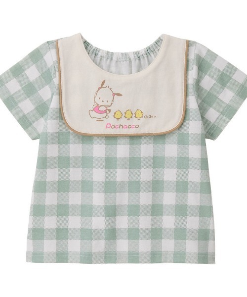 sanrio(サンリオ)の「前ヨーク風襟付きプリント半袖Tシャツ(サンリオキャラクターズ)(Tシャツ/カットソー・キッズ・ホワイト系その他5/グリーン系その他5・80/90/100/110/120)」の1枚目の写真