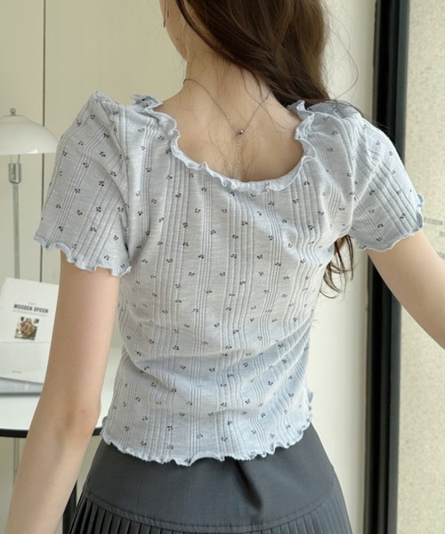 Ada.(エイダ)の「胸元 シャーリング Vネック 半袖 トップス(Tシャツ/カットソー・レディース・ピンク/アイボリー/ブルー・FREE)」の12枚目の写真