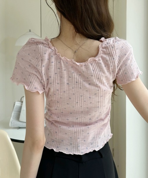 Ada.(エイダ)の「胸元 シャーリング Vネック 半袖 トップス(Tシャツ/カットソー・レディース・ピンク/アイボリー/ブルー・FREE)」の19枚目の写真
