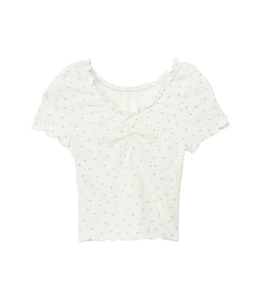 Ada.(エイダ)の「胸元 シャーリング Vネック 半袖 トップス(Tシャツ/カットソー・レディース・ピンク/アイボリー/ブルー・FREE)」の21枚目の写真