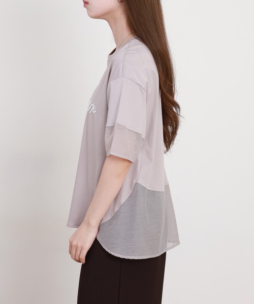 Anna Nicola(アンナニコラ)の「Anna Nicola パールロゴ半袖カットソー(Tシャツ/カットソー・レディース・オフホワイト/グレイッシュベージュ/ブラック・38)」の22枚目の写真