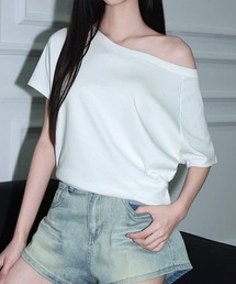 ボートネック半袖Tシャツ