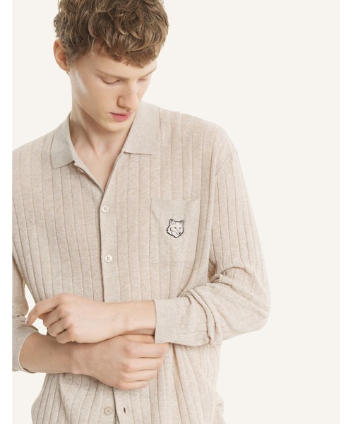 MAISON KITSUNÉ メゾンキツネ フリルブラウス シャツ セール】LINEN COTTON LONG SLEEVE SHIRT（シャツ/ブラウス）｜Maison