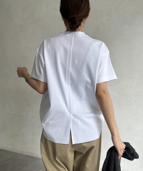 DouDou(ドゥドゥ)の「裾切替半袖プルオーバー(Tシャツ/カットソー・レディース・ライトグレー/オフホワイト/ブラック/イエロー・FREE)」の13枚目の写真