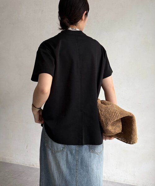 DouDou(ドゥドゥ)の「裾切替半袖プルオーバー(Tシャツ/カットソー・レディース・ライトグレー/オフホワイト/ブラック/イエロー・FREE)」の22枚目の写真