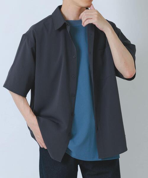 ITEMS URBANRESEARCH(アイテムズ アーバンリサーチ)の「ヨウリュウ レギュラーカラー 半袖シャツ(シャツ/ブラウス・メンズ・ブラック/ダークグレー/ネイビー/オリーブ・LARGE/MEDIUM)」の11枚目の写真