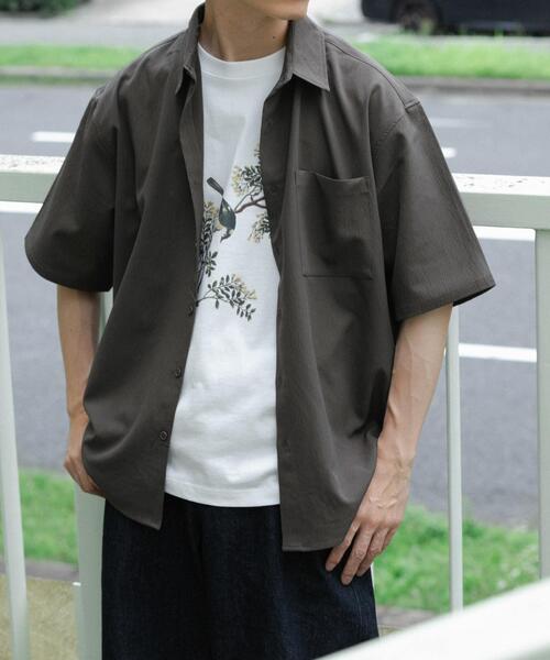 ITEMS URBANRESEARCH(アイテムズ アーバンリサーチ)の「ヨウリュウ レギュラーカラー 半袖シャツ(シャツ/ブラウス・メンズ・ブラック/ダークグレー/ネイビー/オリーブ・LARGE/MEDIUM)」の12枚目の写真