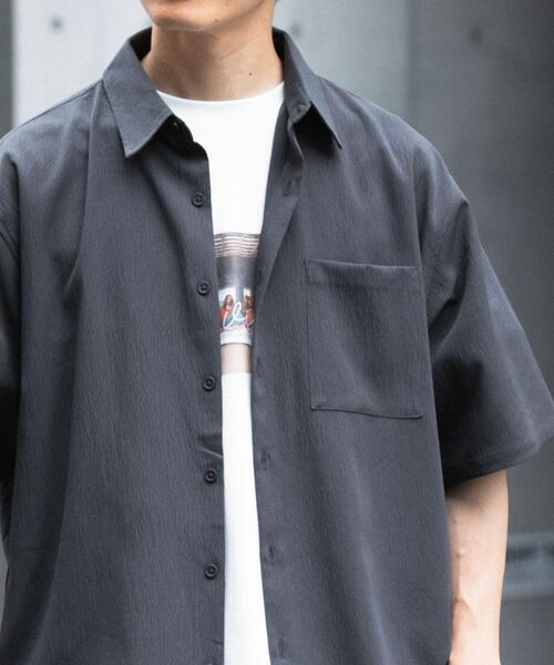 ITEMS URBANRESEARCH(アイテムズ アーバンリサーチ)の「ヨウリュウ レギュラーカラー 半袖シャツ(シャツ/ブラウス・メンズ・ブラック/ダークグレー/ネイビー/オリーブ・LARGE/MEDIUM)」の10枚目の写真