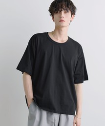 【吸汗速乾/UVカット】シルキータッチUネックボックスTシャツ