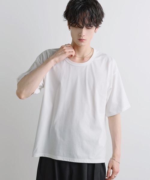 ASTRONOMY(アストロノミー)の「【吸汗速乾/UVカット】シルキータッチUネックボックスTシャツ(Tシャツ/カットソー・メンズ・グレー/チャコール/ホワイト/ブラック・XL/M/L)」の7枚目の写真