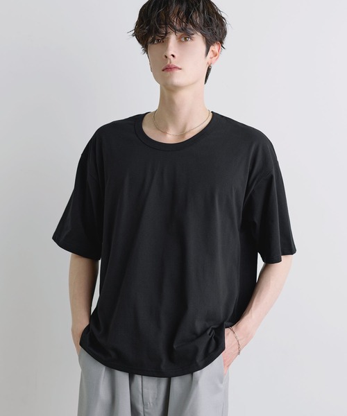 ASTRONOMY(アストロノミー)の「【吸汗速乾/UVカット】シルキータッチUネックボックスTシャツ(Tシャツ/カットソー・メンズ・グレー/チャコール/ホワイト/ブラック・XL/M/L)」の15枚目の写真