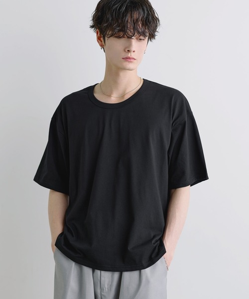 ASTRONOMY(アストロノミー)の「【吸汗速乾/UVカット】シルキータッチUネックボックスTシャツ(Tシャツ/カットソー・メンズ・グレー/チャコール/ホワイト/ブラック・XL/M/L)」の16枚目の写真