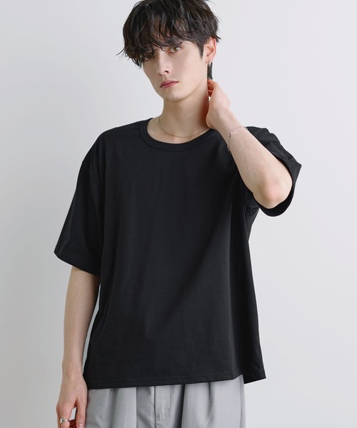 ASTRONOMY(アストロノミー)の「【吸汗速乾/UVカット】シルキータッチUネックボックスTシャツ(Tシャツ/カットソー・メンズ・グレー/チャコール/ホワイト/ブラック・XL/M/L)」の17枚目の写真