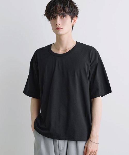 ASTRONOMY(アストロノミー)の「【吸汗速乾/UVカット】シルキータッチUネックボックスTシャツ(Tシャツ/カットソー・メンズ・グレー/チャコール/ホワイト/ブラック・XL/M/L)」の18枚目の写真