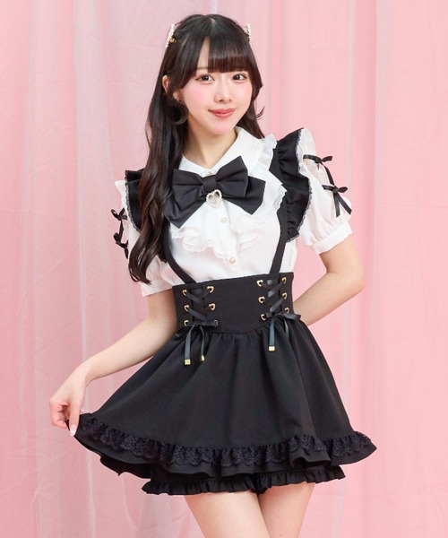 Secret Honey(シークレットハニー)の「袖スリットラッフルブラウス(シャツ/ブラウス・レディース・オフホワイト/ブラック・MEDIUM)」の9枚目の写真