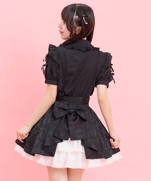 Secret Honey(シークレットハニー)の「袖スリットラッフルブラウス(シャツ/ブラウス・レディース・オフホワイト/ブラック・MEDIUM)」の11枚目の写真