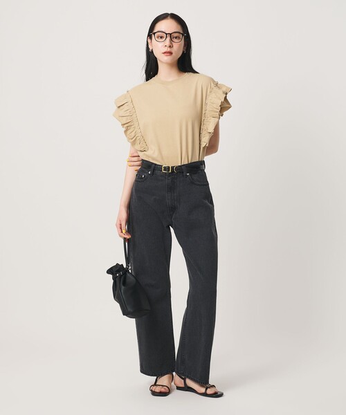 BEAUTY&YOUTH UNITED ARROWS（ビューティーアンドユースユナイテッドアローズ）の「コットンフリル ショートスリーブ カットソー（Tシャツ/カットソー・レディース・ダークグレー/ベージュ/ホワイト・FREE）」の3枚目の写真