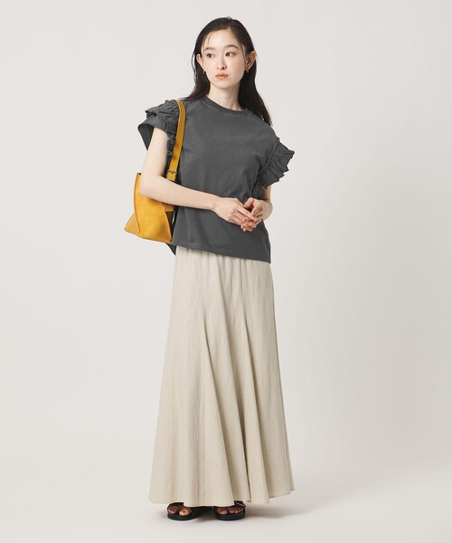 BEAUTY&YOUTH UNITED ARROWS（ビューティーアンドユースユナイテッドアローズ）の「コットンフリル ショートスリーブ カットソー（Tシャツ/カットソー・レディース・ダークグレー/ベージュ/ホワイト・FREE）」の19枚目の写真