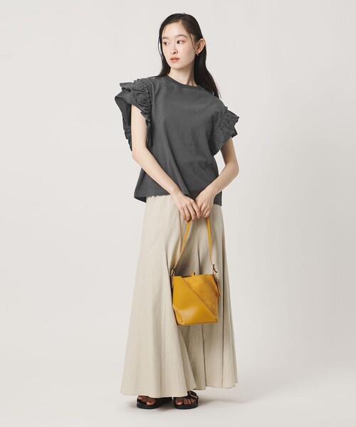 BEAUTY&YOUTH UNITED ARROWS（ビューティーアンドユースユナイテッドアローズ）の「コットンフリル ショートスリーブ カットソー（Tシャツ/カットソー・レディース・ダークグレー/ベージュ/ホワイト・FREE）」の20枚目の写真